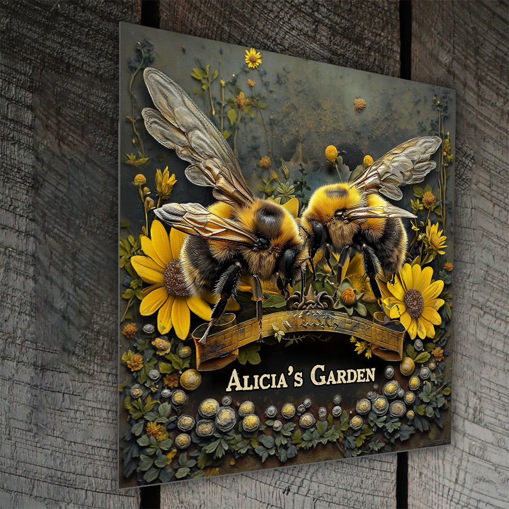 Bienengarten - Personalisiertes Gartenschild aus Metall