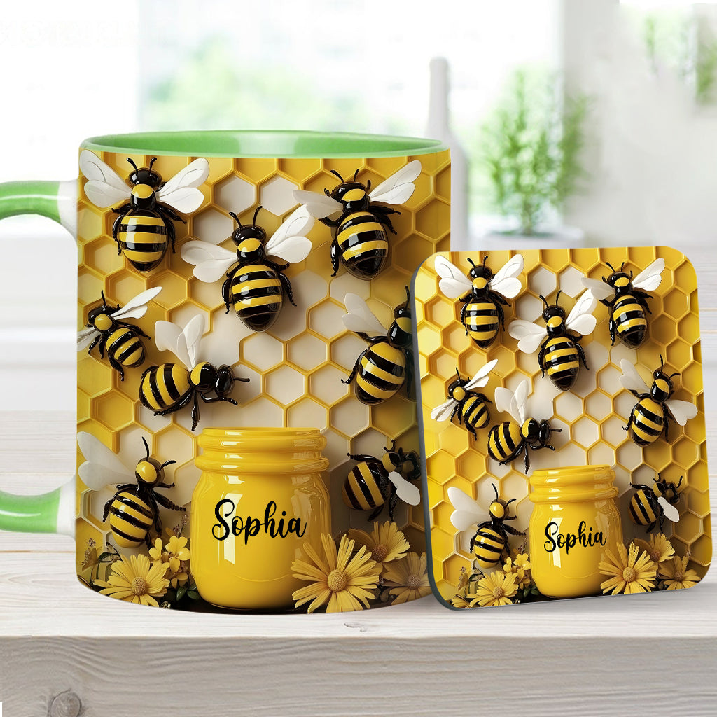 Gartenliebe: Atemberaubende Biene – Personalisierte Gartentasse