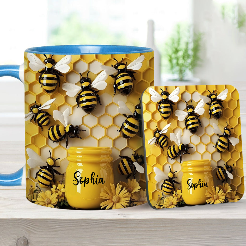 Gartenliebe: Atemberaubende Biene – Personalisierte Gartentasse
