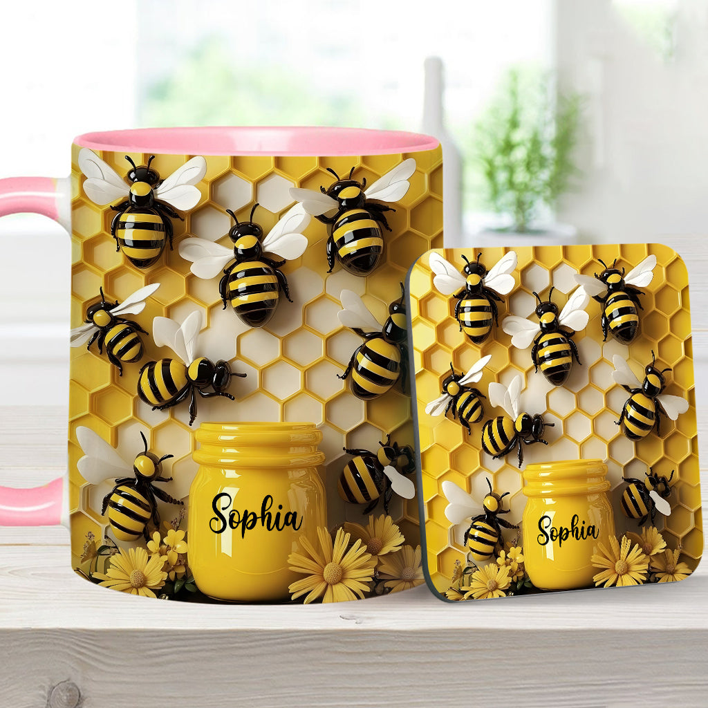 Gartenliebe: Atemberaubende Biene – Personalisierte Gartentasse