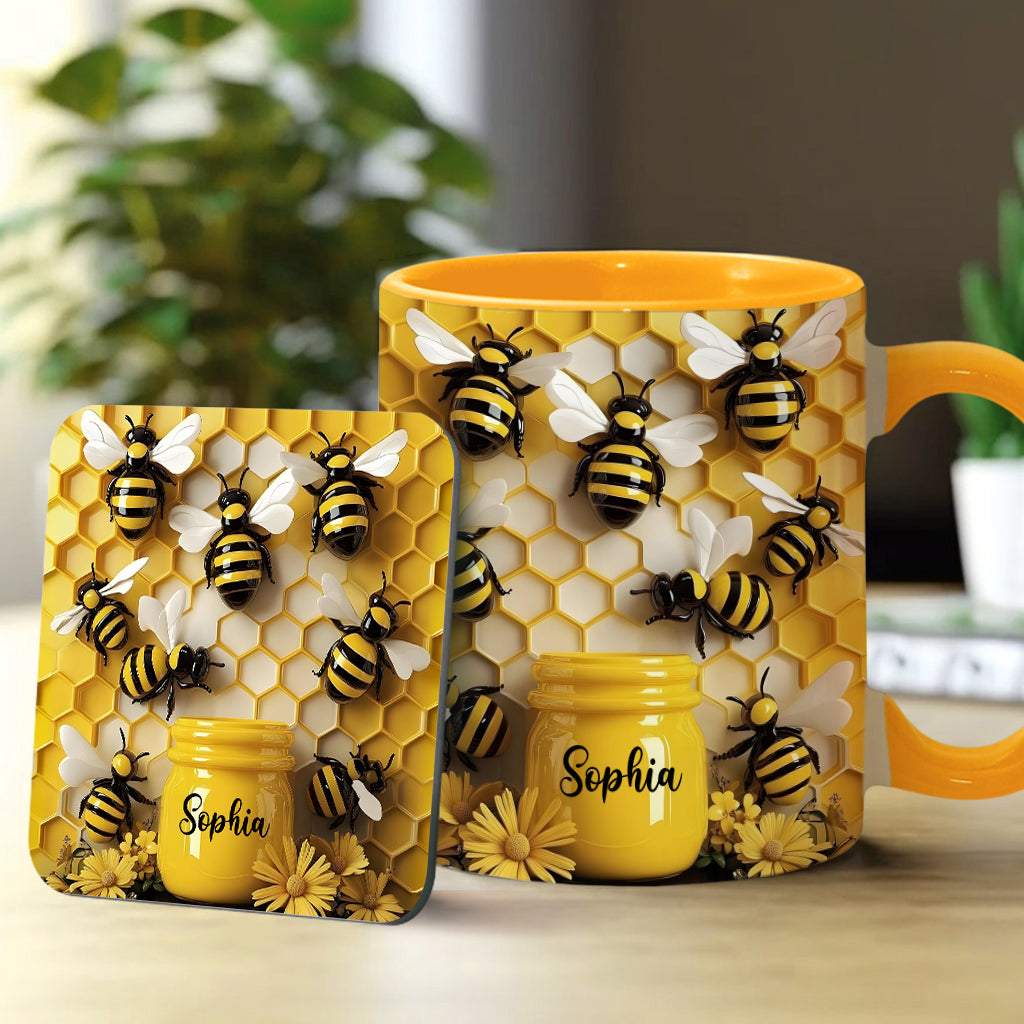 Gartenliebe: Atemberaubende Biene – Personalisierte Gartentasse
