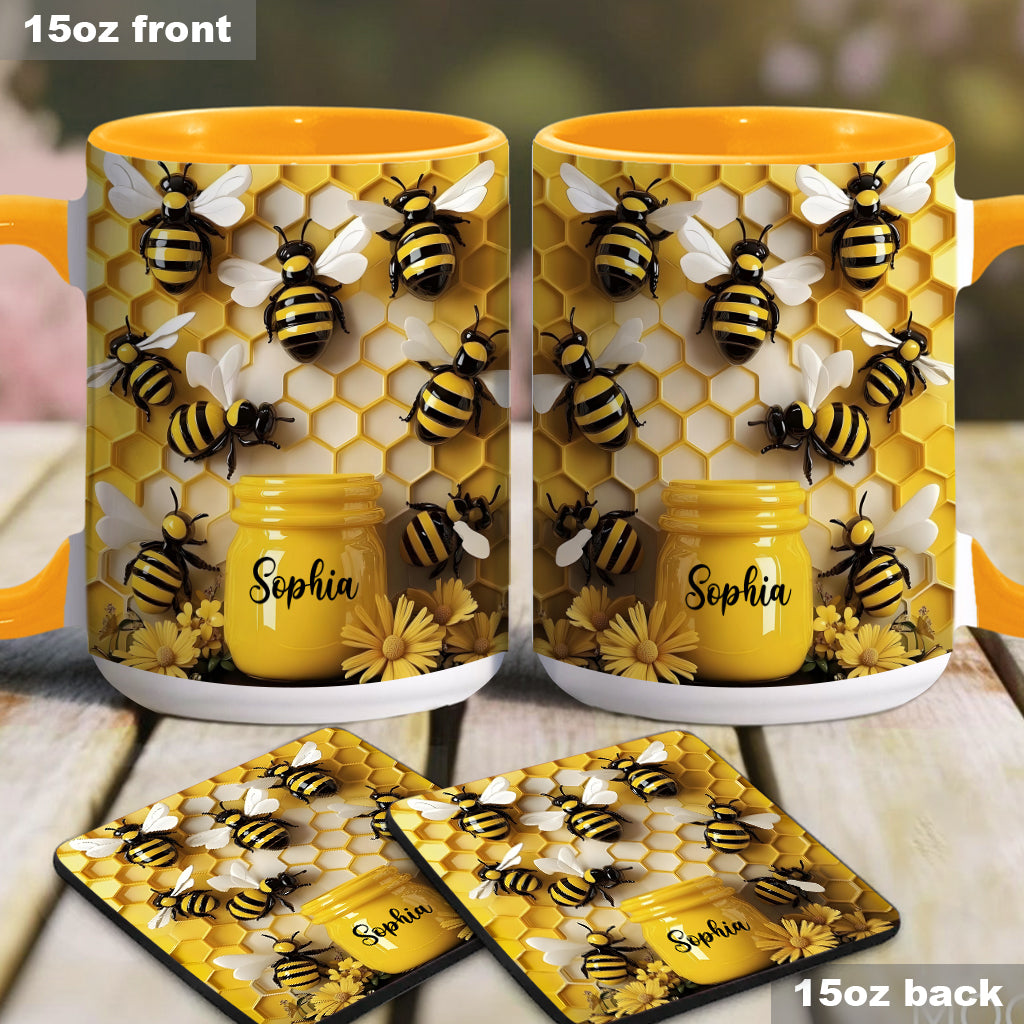 Gartenliebe: Atemberaubende Biene – Personalisierte Gartentasse