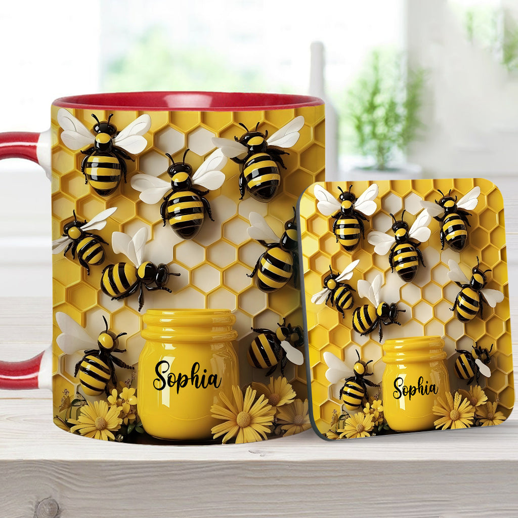 Gartenliebe: Atemberaubende Biene – Personalisierte Gartentasse