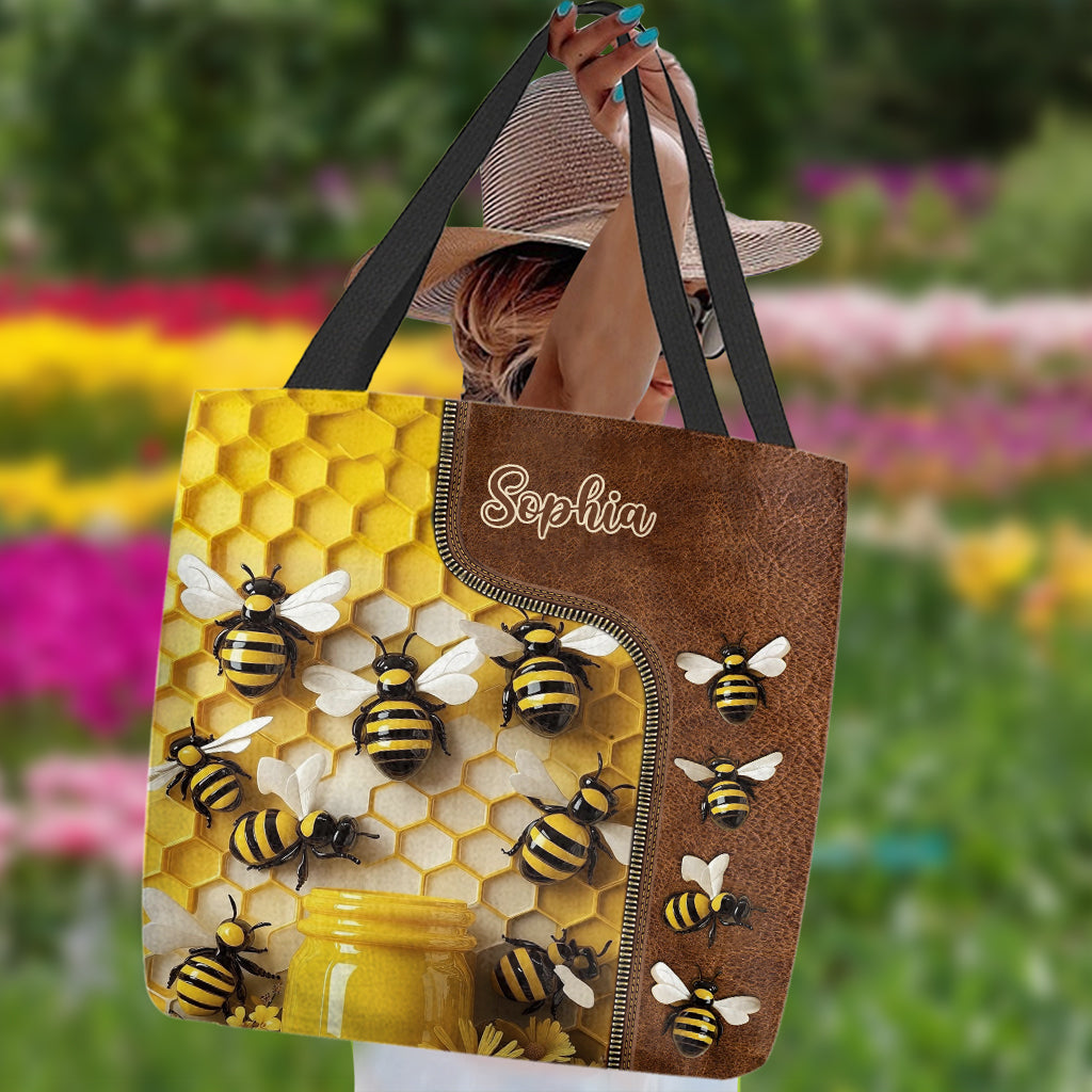 Atemberaubende personalisierte Gartentasche mit Bienenmotiv