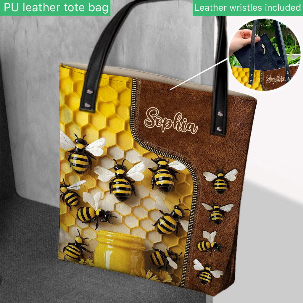 Atemberaubende personalisierte Gartentasche mit Bienenmotiv