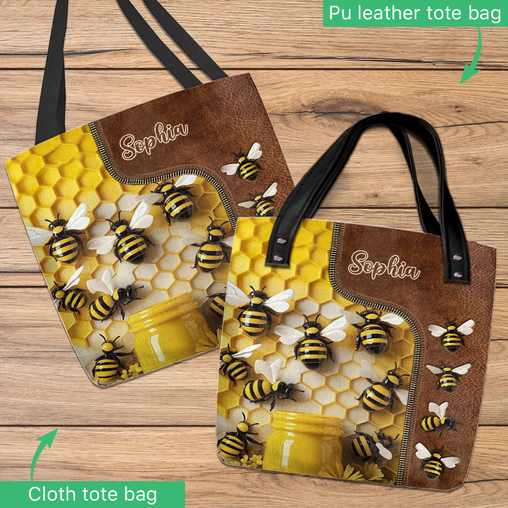 Atemberaubende personalisierte Gartentasche mit Bienenmotiv
