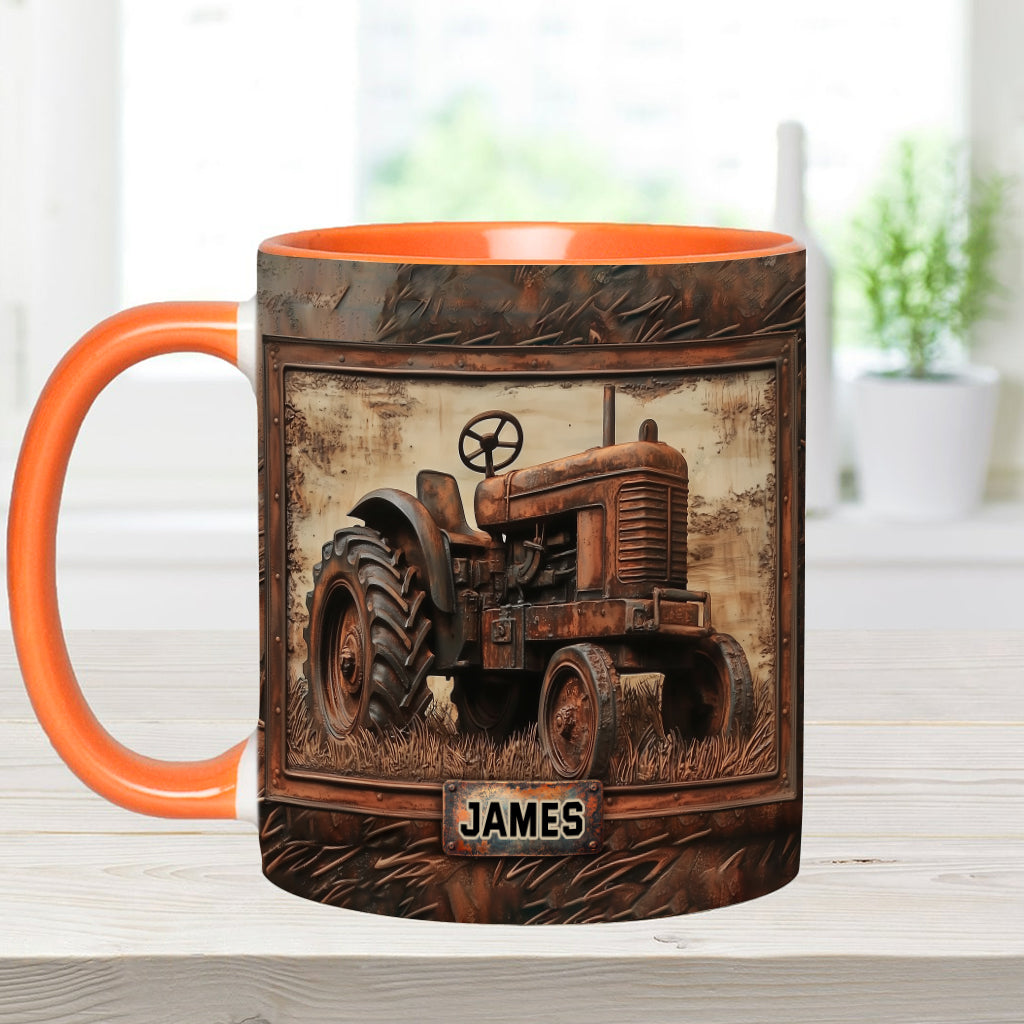 Rustikaler Traktor – Personalisierter Traktor-Akzentbecher