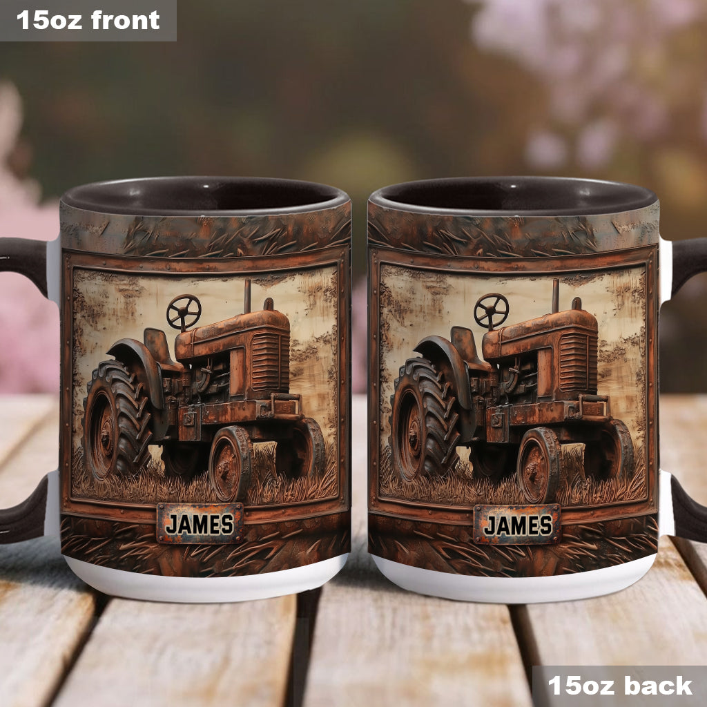 Rustikaler Traktor – Personalisierter Traktor-Akzentbecher