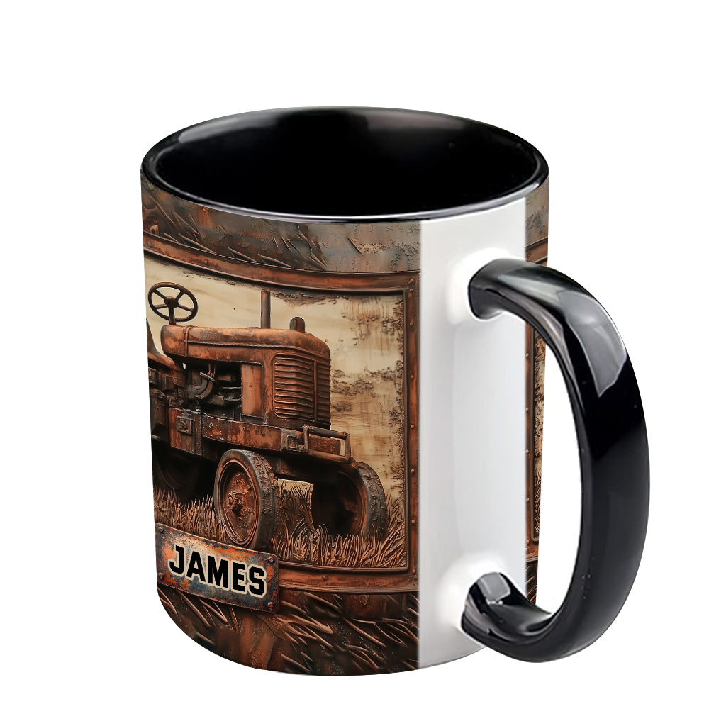 Rustikaler Traktor – Personalisierter Traktor-Akzentbecher