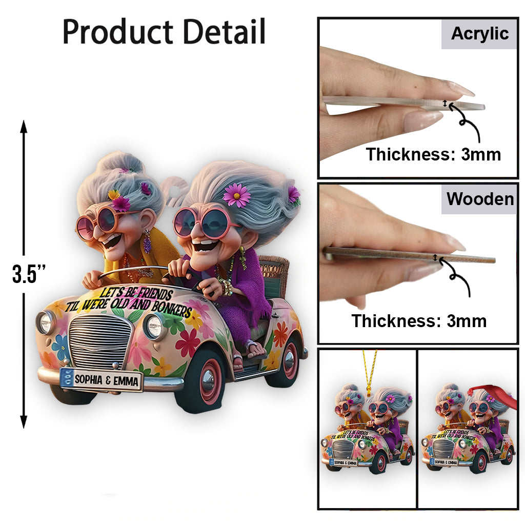 Lasst uns Freunde bleiben, bis wir alt und verrückt sind – personalisierter Freundschaftsanhänger