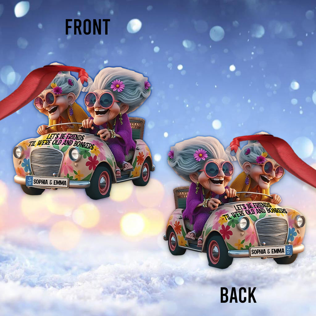 Lasst uns Freunde bleiben, bis wir alt und verrückt sind – personalisierter Freundschaftsanhänger