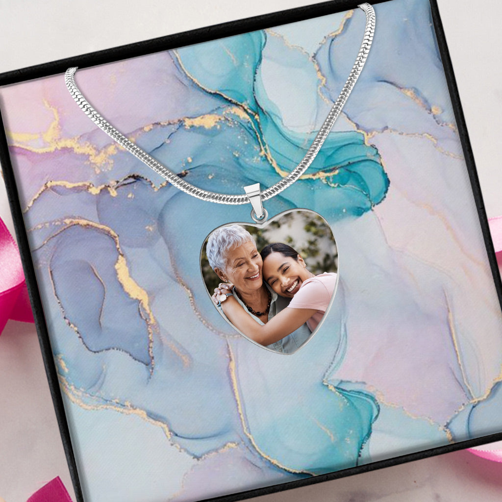 Danke Mama – Geschenk für Mama, Oma, Ehefrau, Freundin, Tochter – Personalisierte Herzanhänger-Halskette