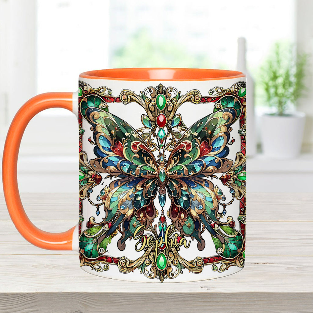 Stunning Butterfly - Personalized Butterfly Accent Mug
