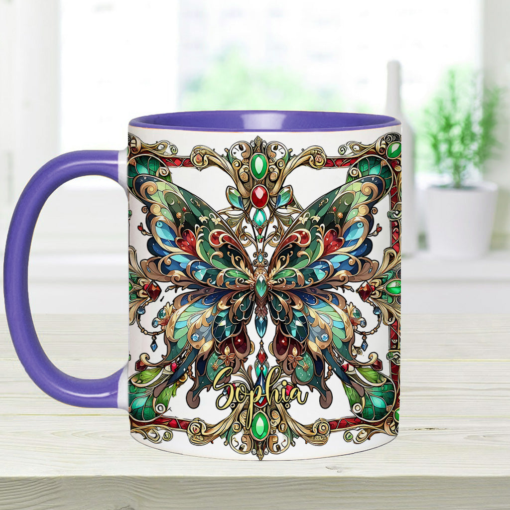 Stunning Butterfly - Personalized Butterfly Accent Mug
