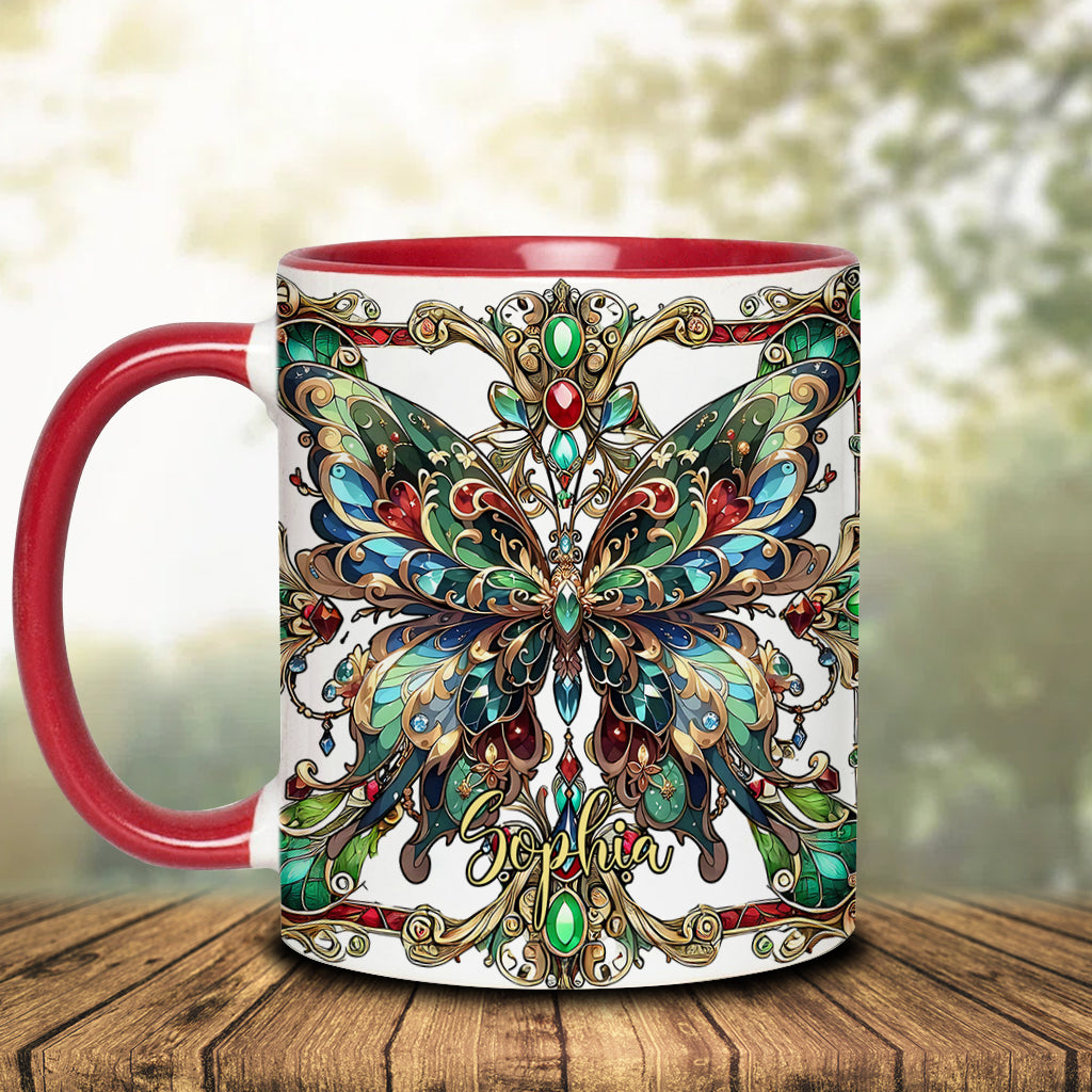 Stunning Butterfly - Personalized Butterfly Accent Mug