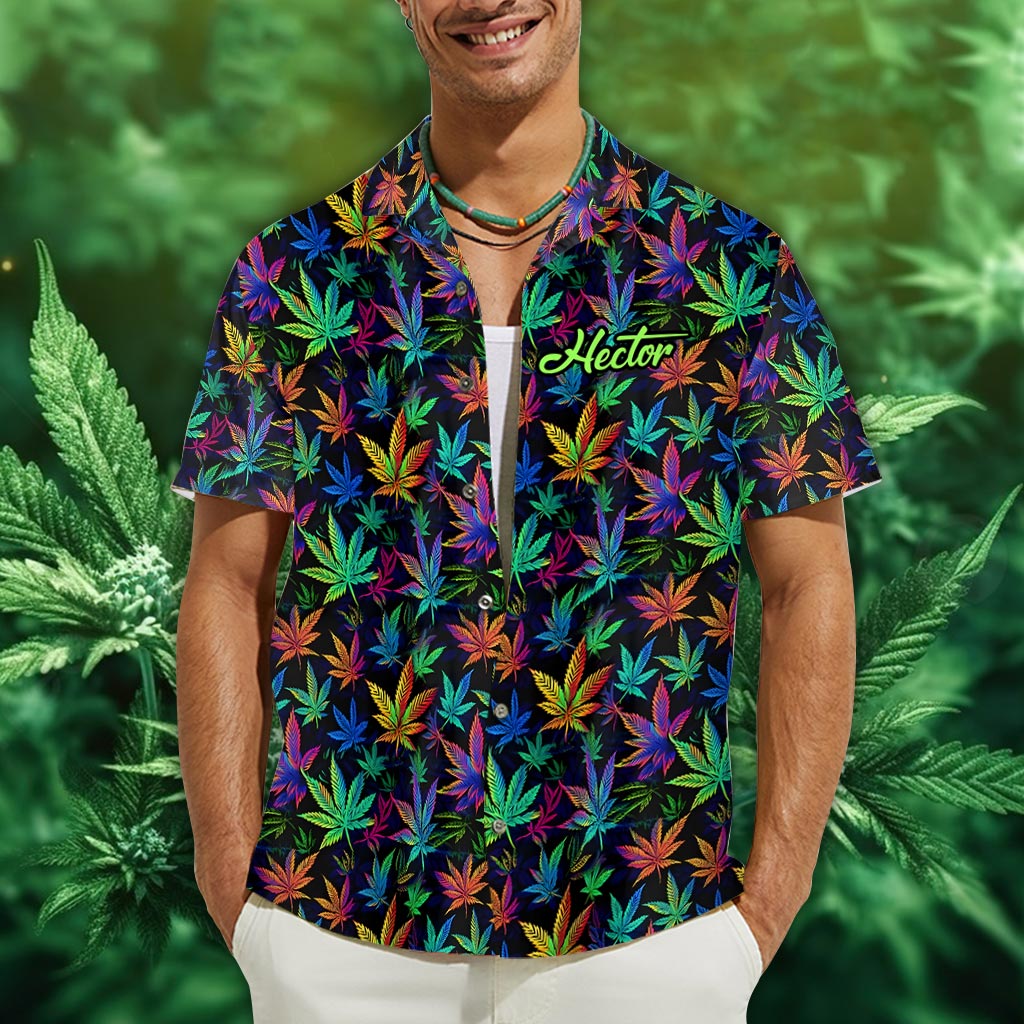 Buntes 420 - Personalisiertes Weed-Hawaiihemd