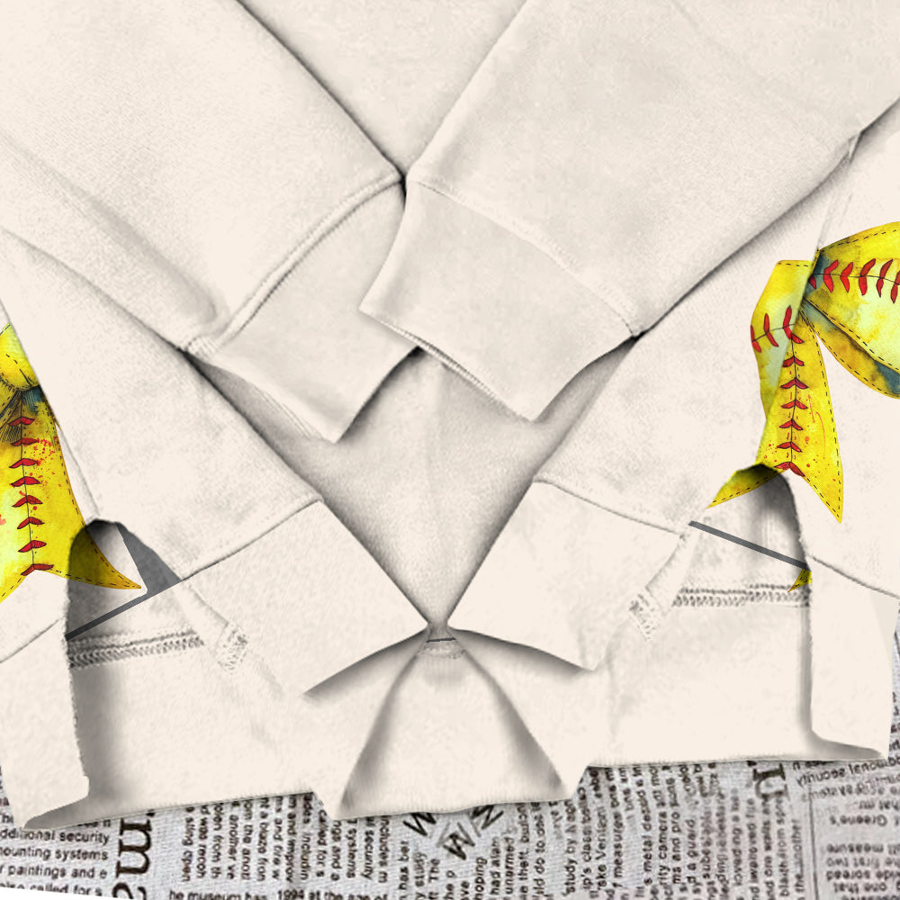 Einfach ein Mädchen, das Softball liebt – personalisiertes Softball-Sweatshirt mit geteiltem Saum