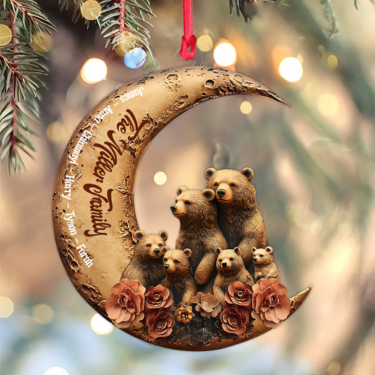 Bear Family - Personalized Family Custom Shaped Ornament