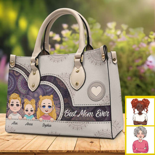 Beste Mama/Oma/Tante/... aller Zeiten – Personalisierte Lederhandtasche für Mütter