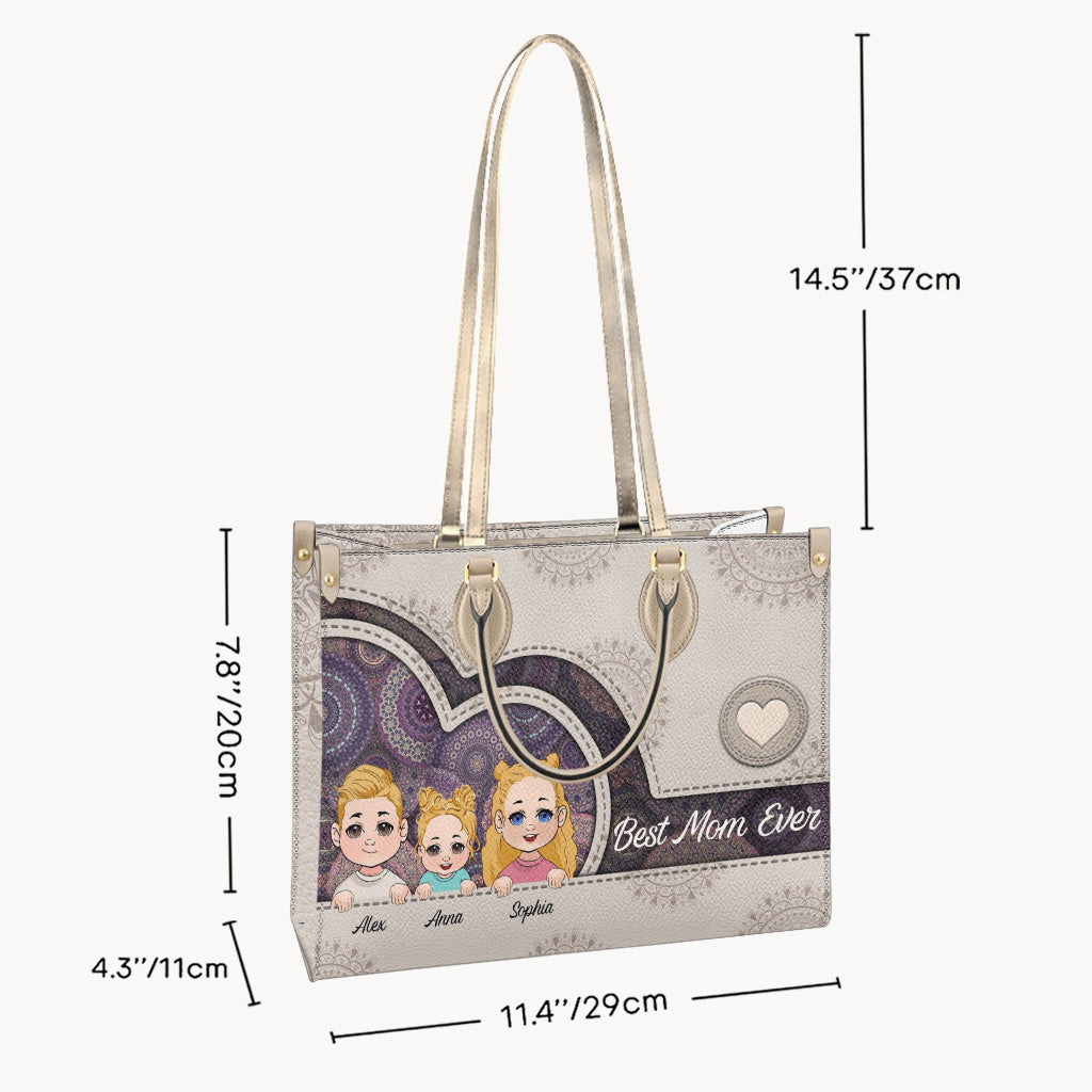 Beste Mama/Oma/Tante/... aller Zeiten – Personalisierte Lederhandtasche für Mütter