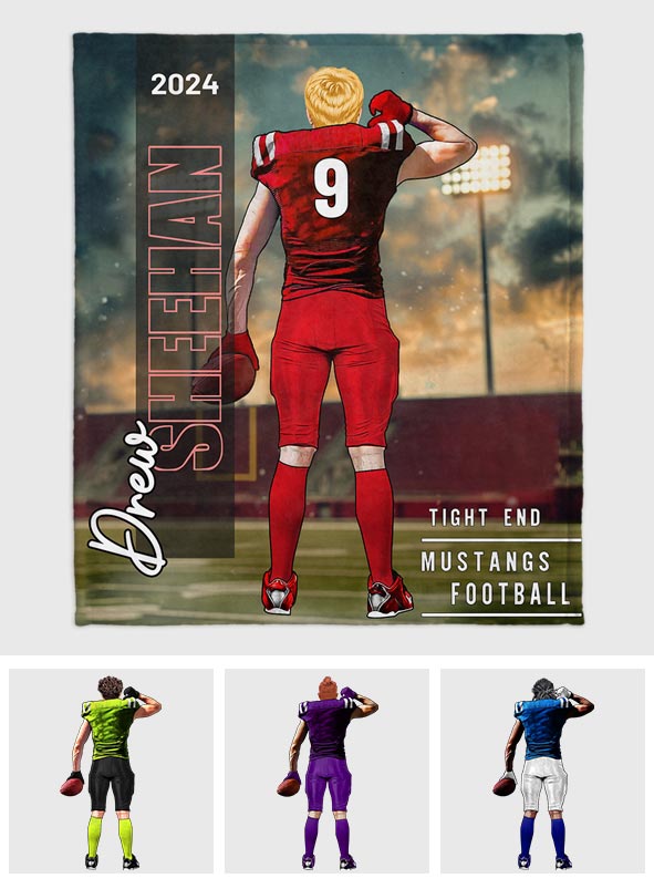 Beliebiger Name, Nummer, Team... - Personalisierte Fußballdecke