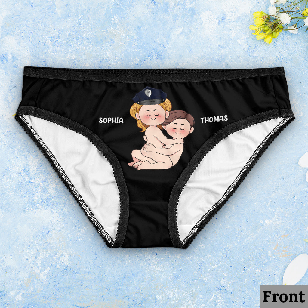 Ich liebe die Polizei – Personalisierte Slips für Paare (Damen) und Boxershorts für Herren
