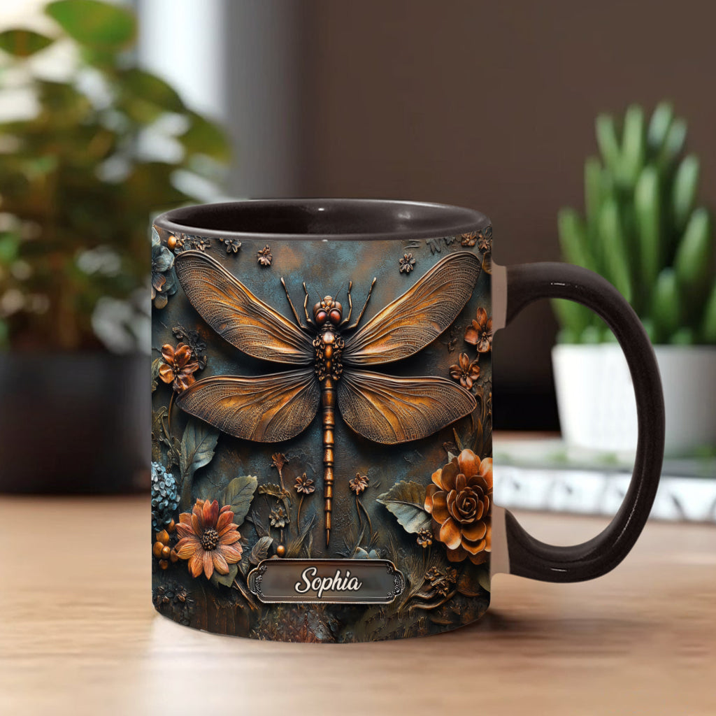 Vintage Soul – Personalisierte Tasse mit Libellenmotiv