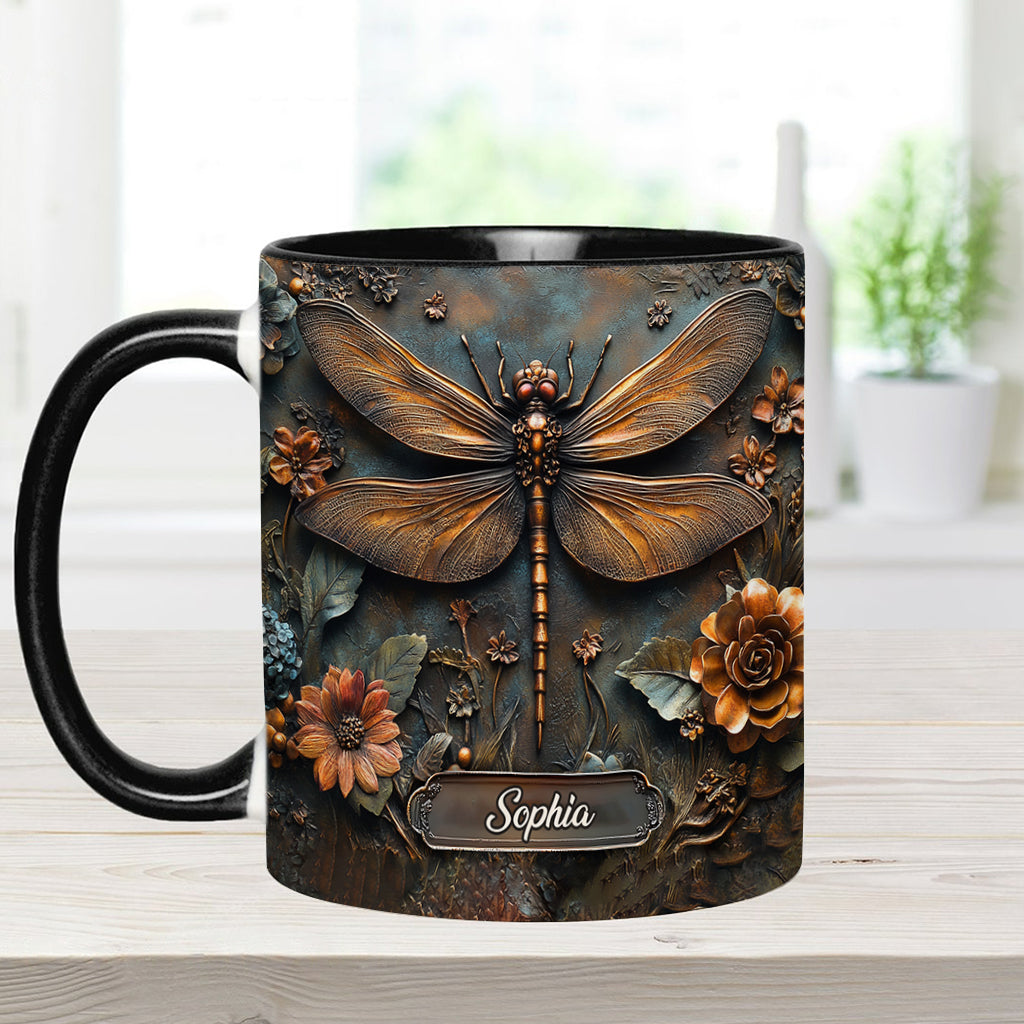 Vintage Soul – Personalisierte Tasse mit Libellenmotiv