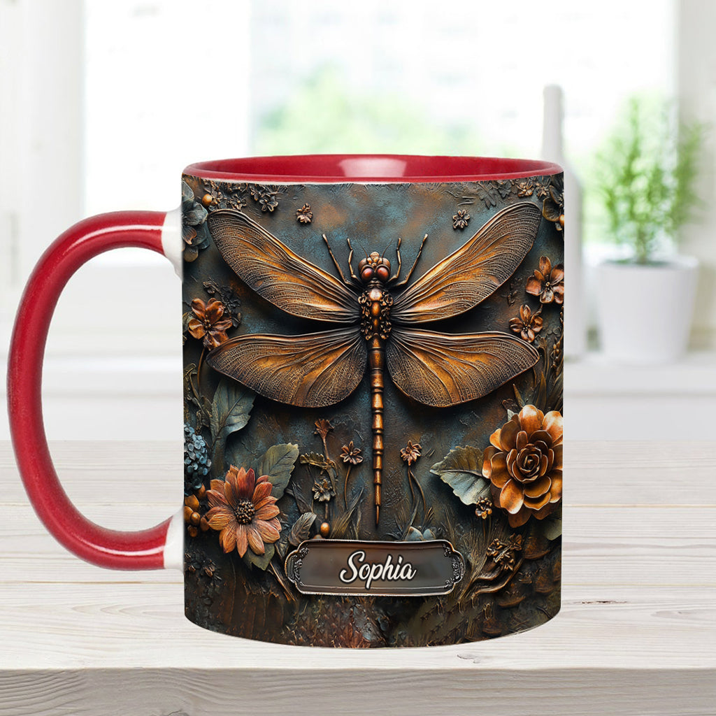 Vintage Soul – Personalisierte Tasse mit Libellenmotiv