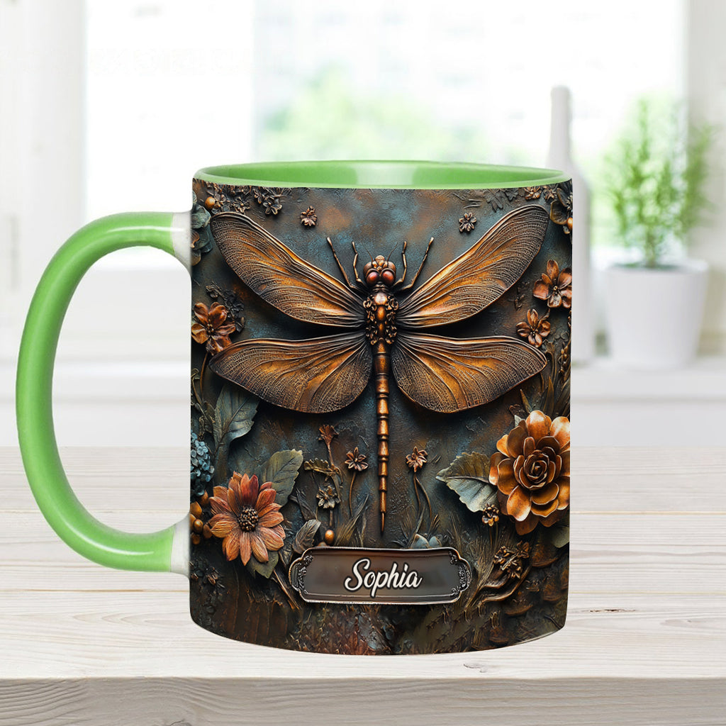 Vintage Soul – Personalisierte Tasse mit Libellenmotiv