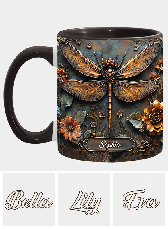 Vintage Soul – Personalisierte Tasse mit Libellenmotiv
