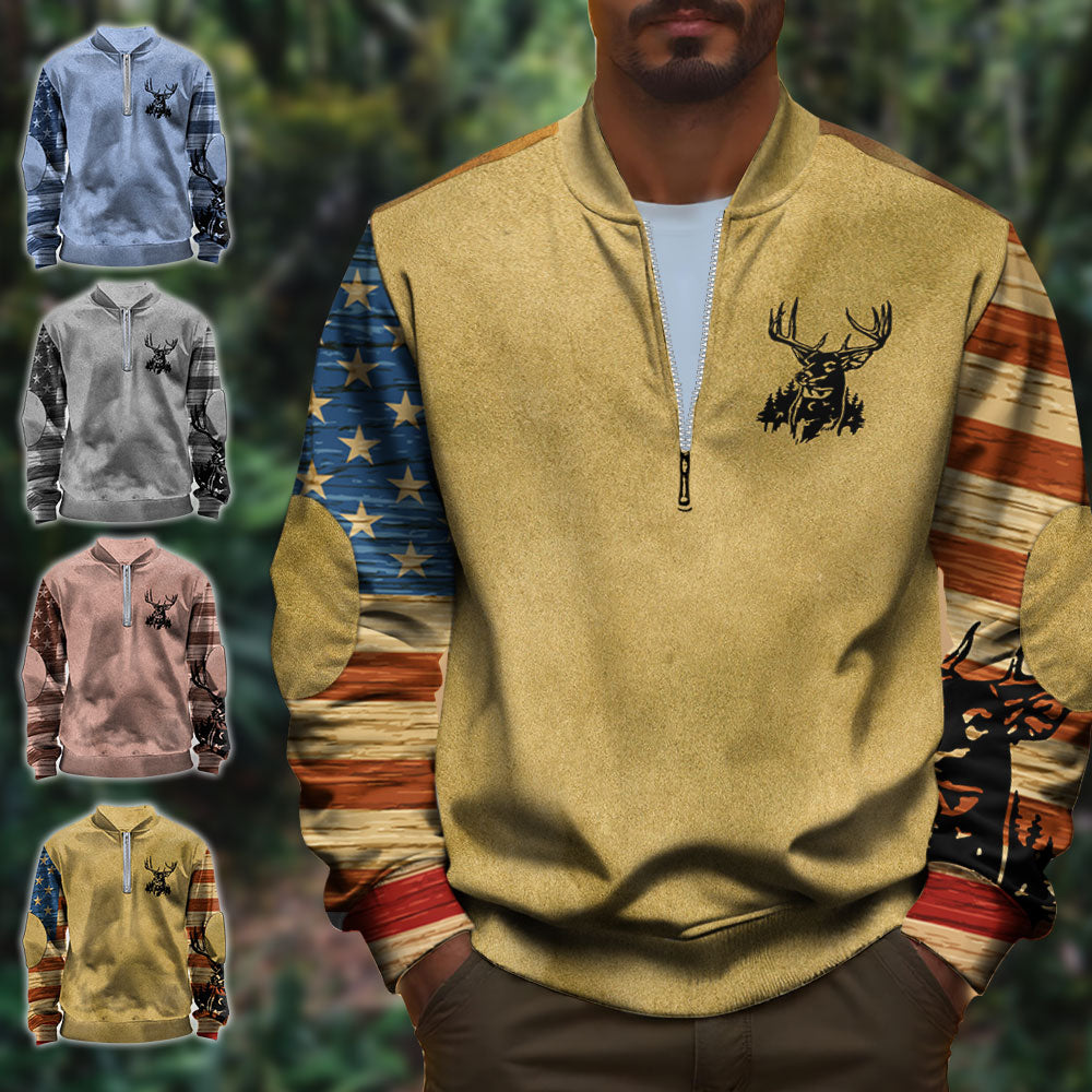 Liebe zur Jagd – Personalisiertes Herren-Sweatshirt mit Reißverschluss für die Jagd