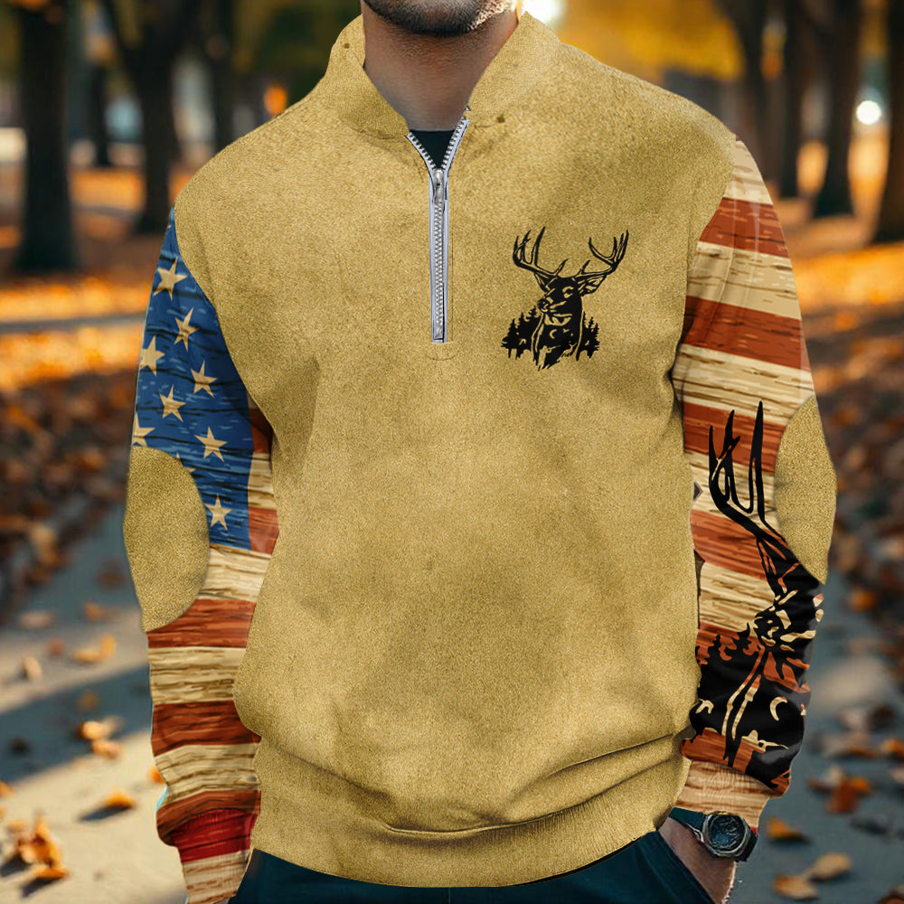 Liebe zur Jagd – Personalisiertes Herren-Sweatshirt mit Reißverschluss für die Jagd