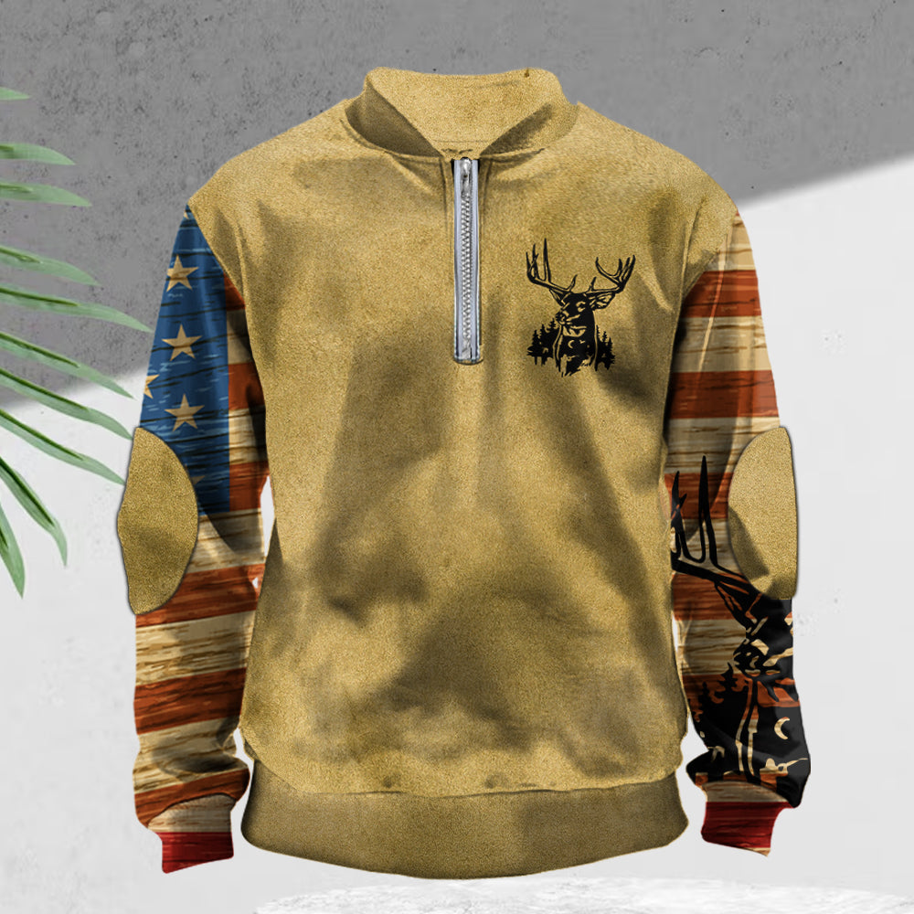 Liebe zur Jagd – Personalisiertes Herren-Sweatshirt mit Reißverschluss für die Jagd