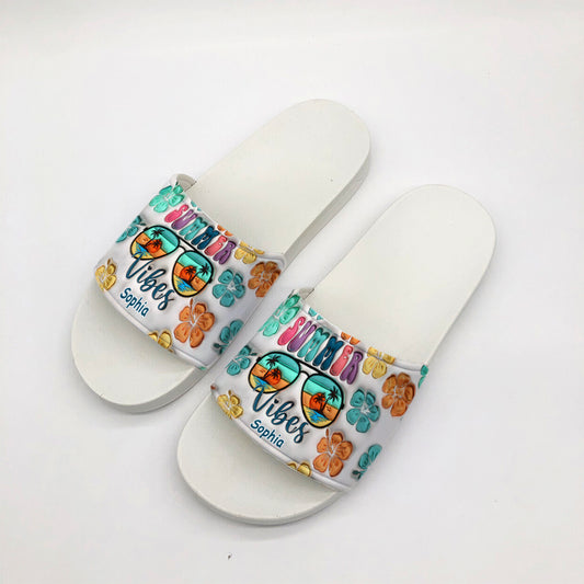 Summer Vibes - Personalized Sea Lover Slide Sandals