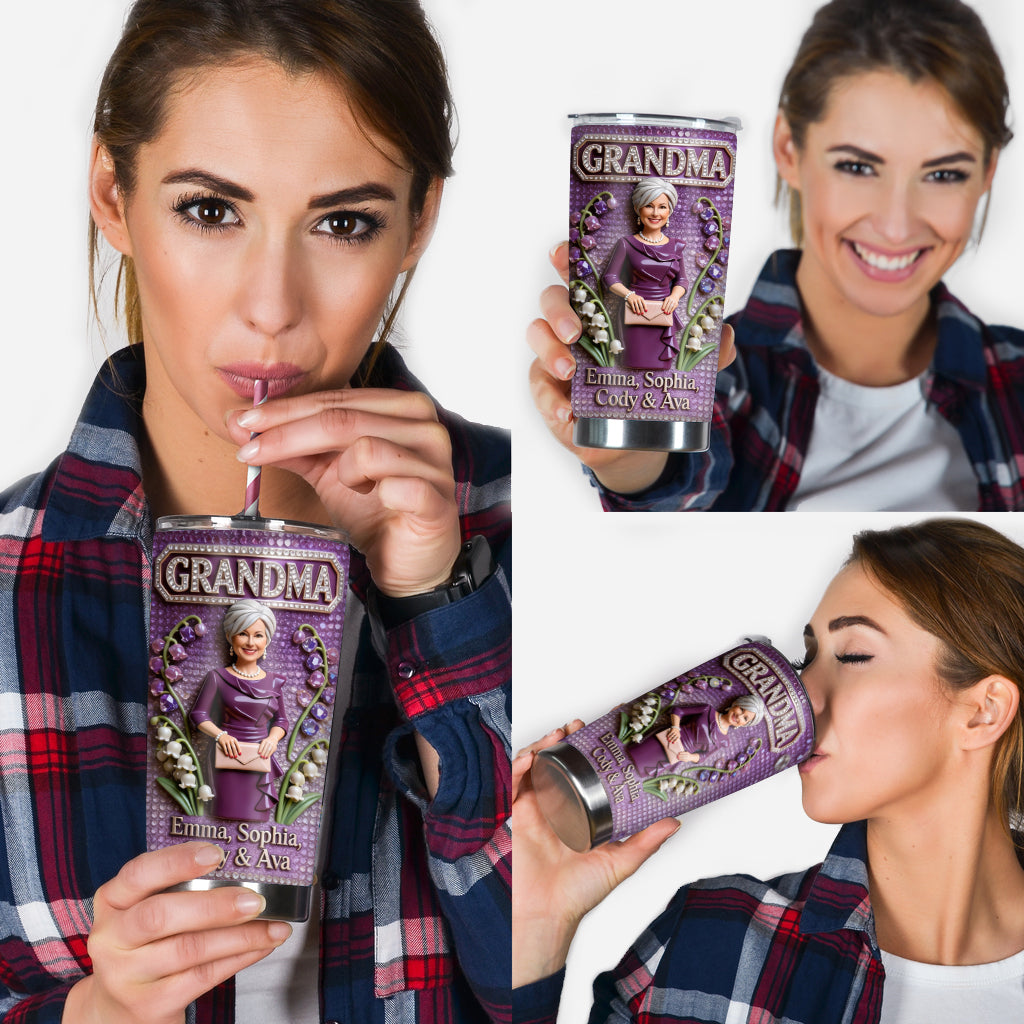 Custom Any Photo, Any Title - Personalized Grandma Tumbler