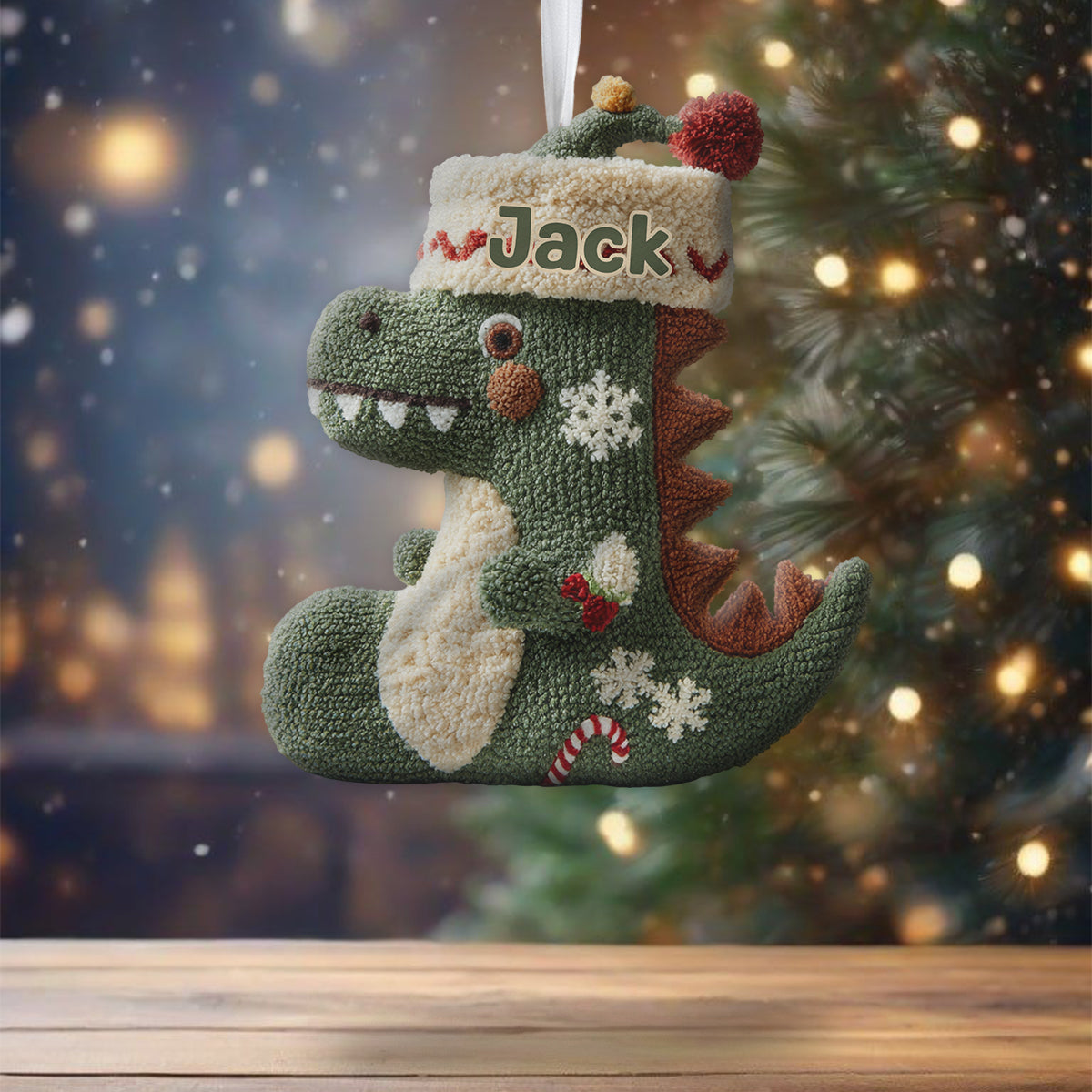 Dinomas - Personalisierter Weihnachtsstrumpf in Kinderform