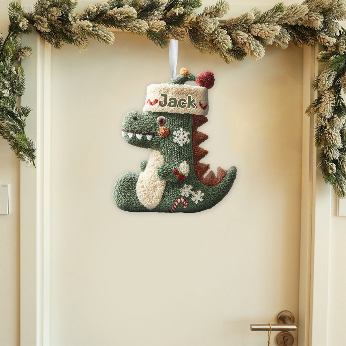 Dinomas - Personalisierter Weihnachtsstrumpf in Kinderform