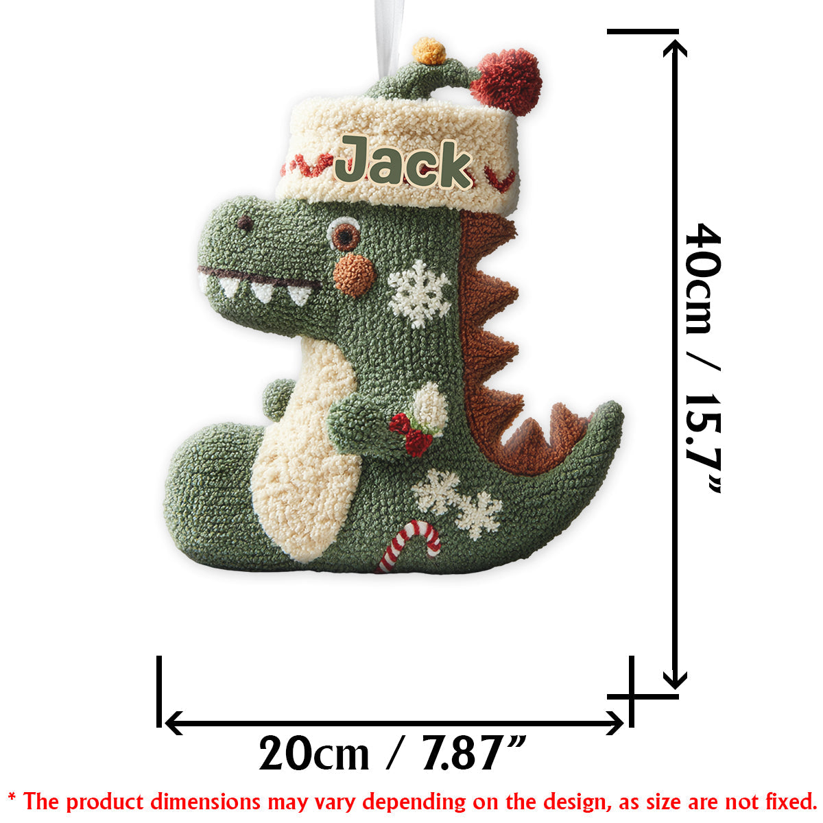 Dinomas - Personalisierter Weihnachtsstrumpf in Kinderform