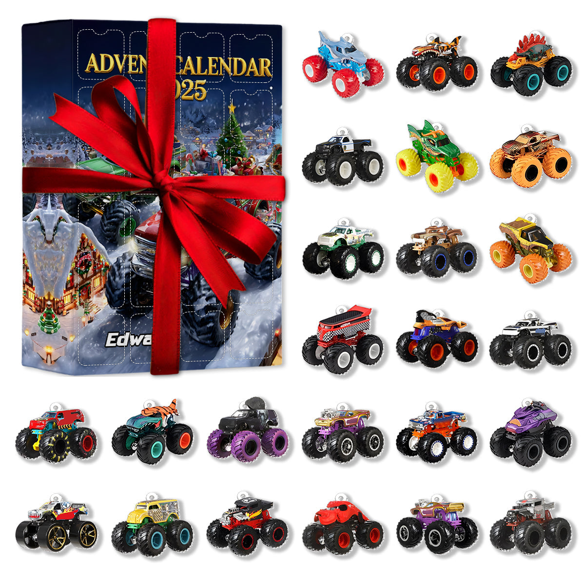 Monster Crusher - Personalisierter Adventskalender für Kinder mit Ornamenten