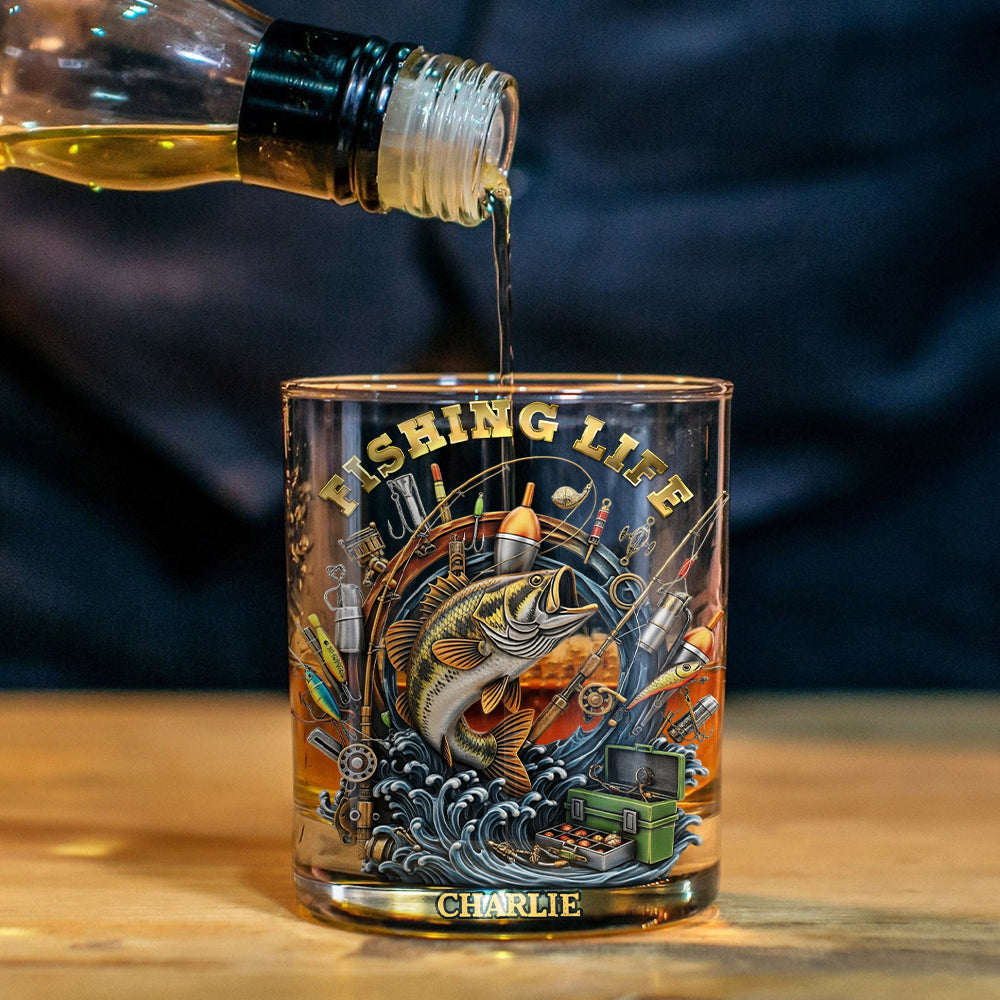 Anglerleben – Personalisiertes Whiskyglas für Angler