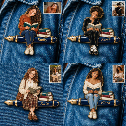 Just A Girl Who Loves Books - Personalized Book 3D Embossed Enamel Pin