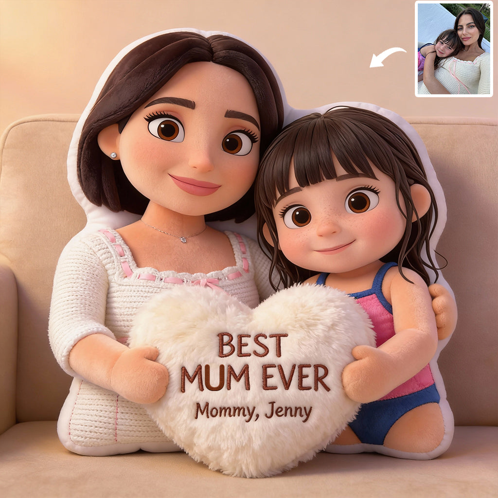 Beste Mama aller Zeiten – Personalisiertes Mutterkissen aus Kunstfell