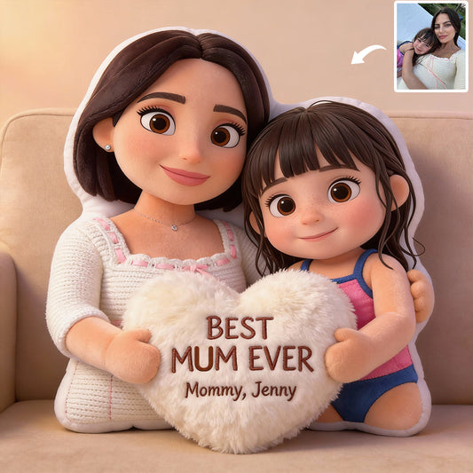 Best Mom Ever - Personalized Mother Faux Fur Shaped Pillow