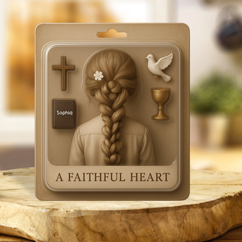 Ein treues Herz – Personalisierte christliche Acrylplakette in individueller Form