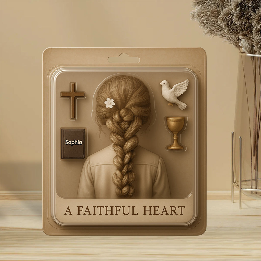 Ein treues Herz – Personalisierte christliche Acrylplakette in individueller Form