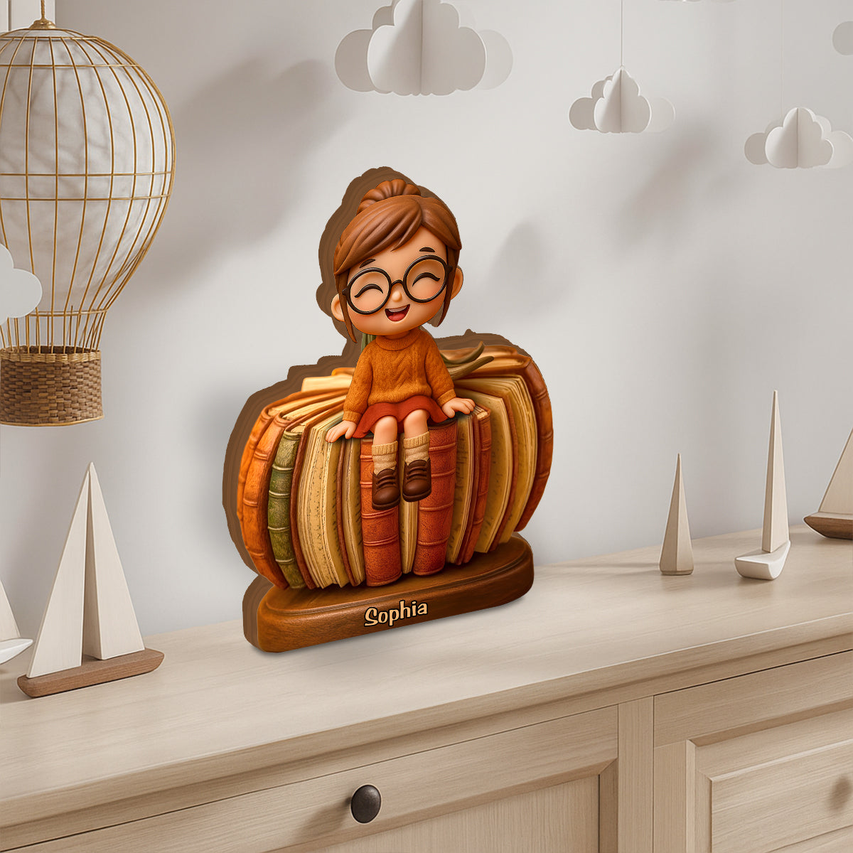 Just A Girl Who Loves Reading - Personalized Book Custom Shaped Wood Plaque