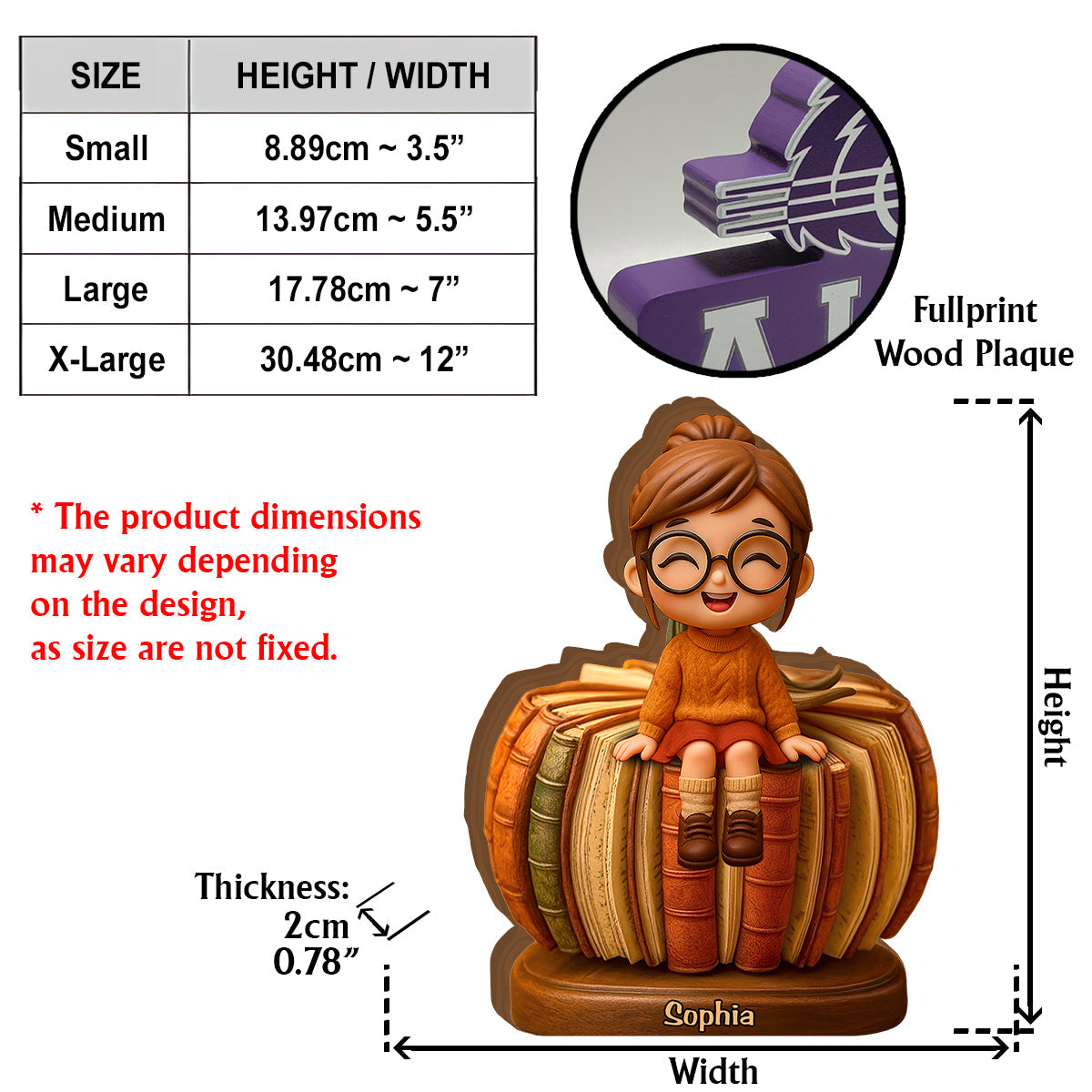 Just A Girl Who Loves Reading - Personalized Book Custom Shaped Wood Plaque