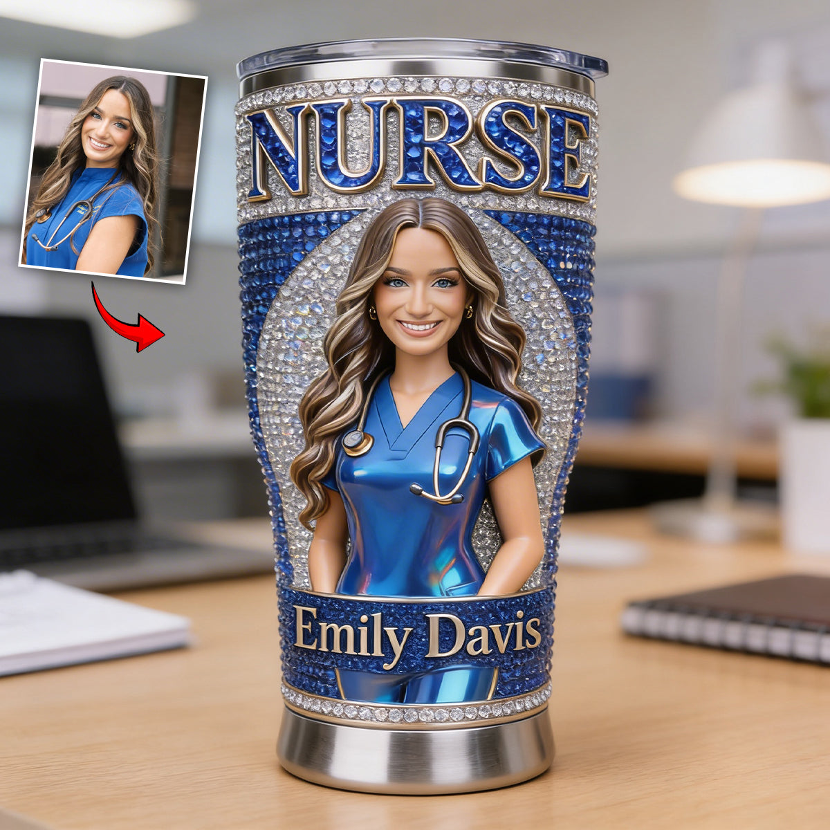 Any Title, Any Photo - Personalized Nurse Tumbler
