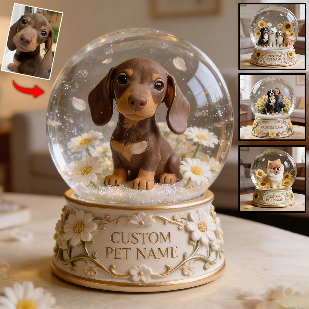 Custom Gift For Pet Owners, Birth Month Flower - Personalized Dog Custom Shaped Acrylic Plaque